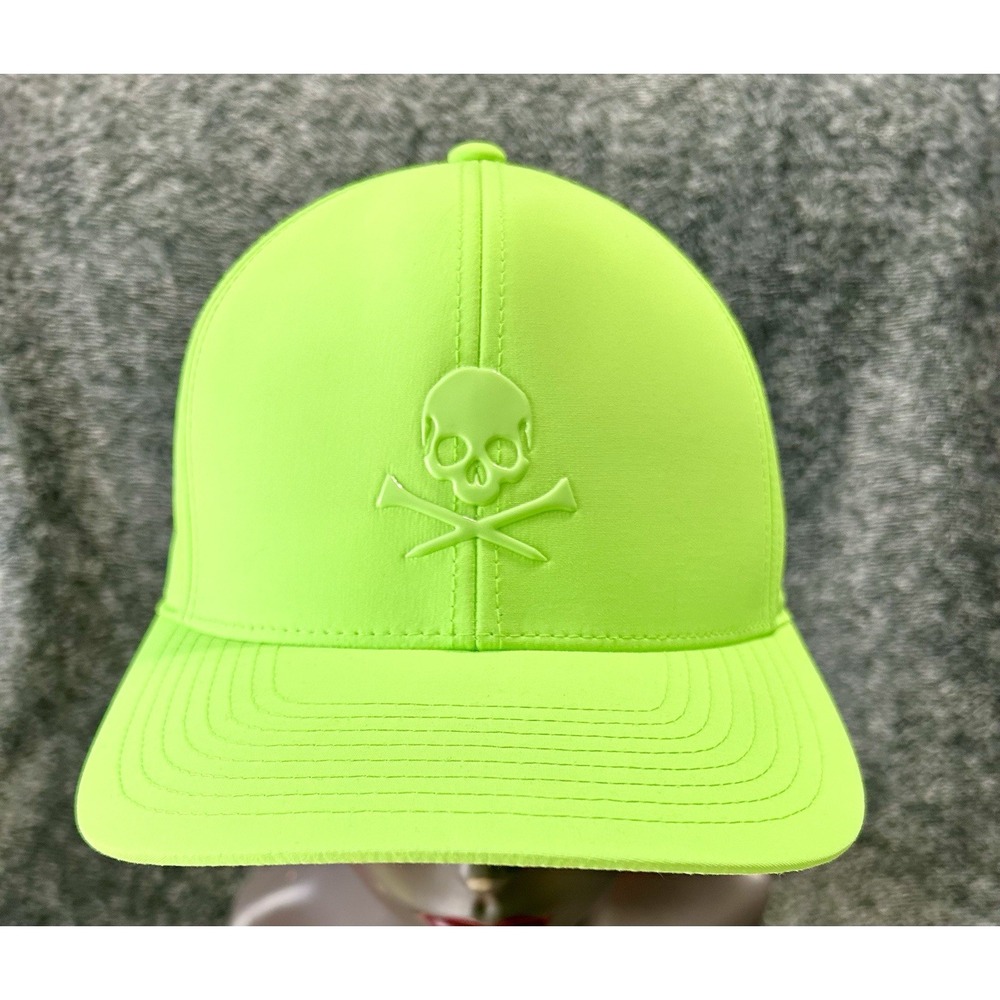 G/Fore Unisex Neon Green Skull Logo Trucker Golf OSFA Ball Cap Hat (Y1)